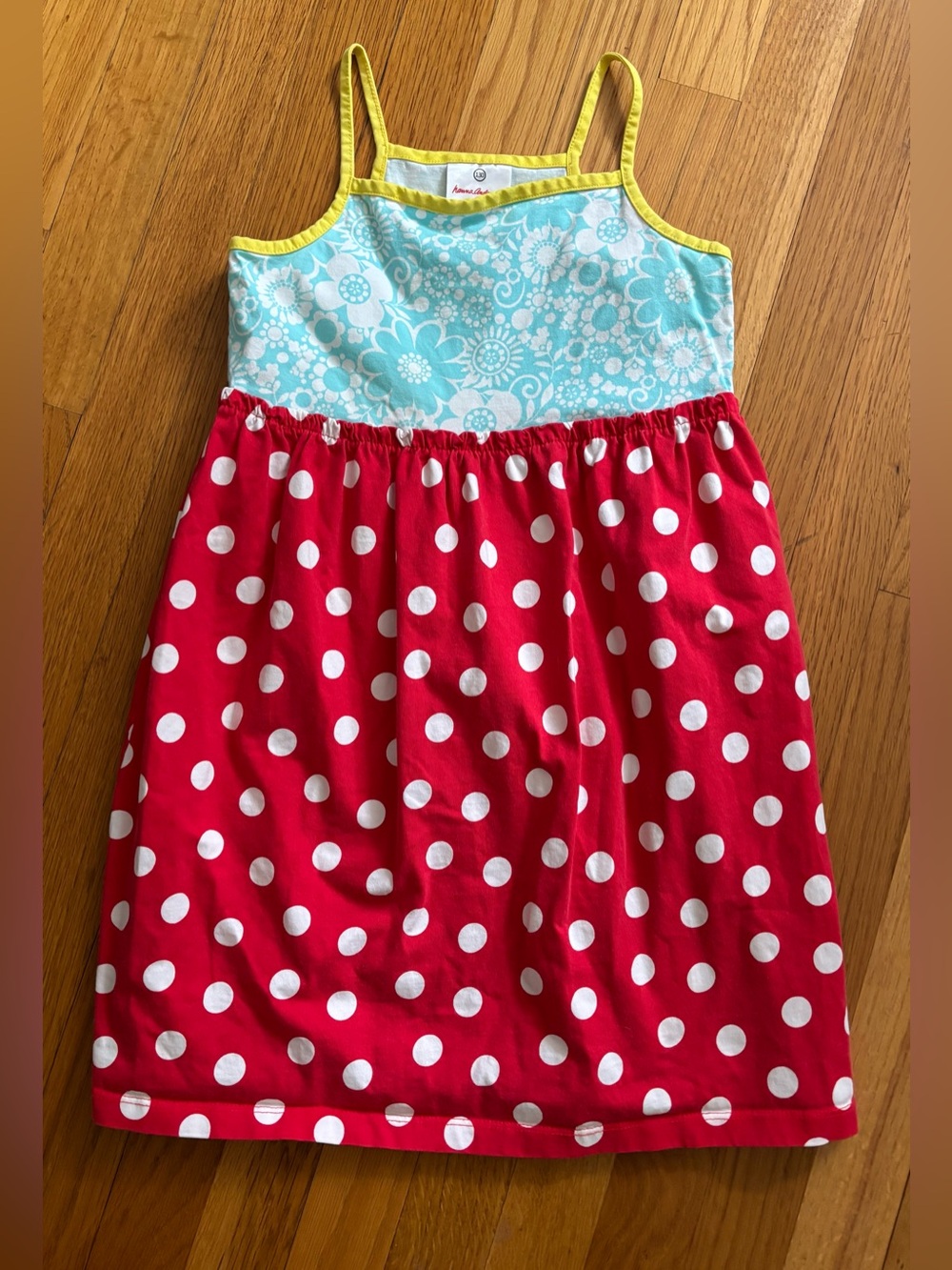 Hanna Andersson Size 8 girls sundress featuring floral& polka dot design.
